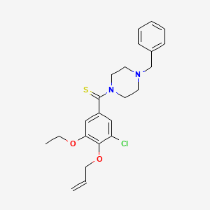 molecular formula C23H27ClN2O2S B4157193 1-{[4-(allyloxy)-3-chloro-5-ethoxyphenyl]carbonothioyl}-4-benzylpiperazine 