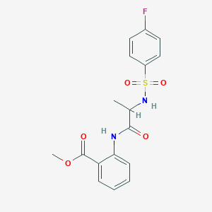 molecular formula C17H17FN2O5S B4157226 Methyl 2-[2-[(4-fluorophenyl)sulfonylamino]propanoylamino]benzoate 