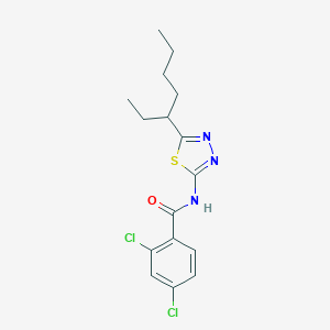 molecular formula C16H19Cl2N3OS B415723 2,4-Dichloro-N-[5-(1-ethyl-pentyl)-[1,3,4]thiadiazol-2-yl]-benzamide 