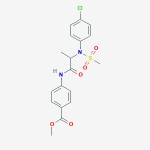 molecular formula C18H19ClN2O5S B4157250 methyl 4-{[N-(4-chlorophenyl)-N-(methylsulfonyl)alanyl]amino}benzoate 