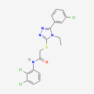 molecular formula C18H15Cl3N4OS B4157256 2-{[5-(3-chlorophenyl)-4-ethyl-4H-1,2,4-triazol-3-yl]sulfanyl}-N-(2,3-dichlorophenyl)acetamide 