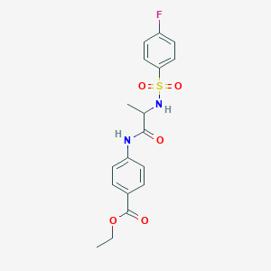 Ethyl 4-[2-[(4-fluorophenyl)sulfonylamino]propanoylamino]benzoate