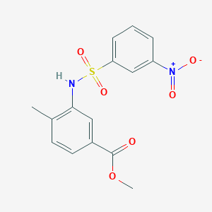 molecular formula C15H14N2O6S B4157270 methyl 4-methyl-3-{[(3-nitrophenyl)sulfonyl]amino}benzoate 