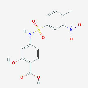 2-hydroxy-4-{[(4-methyl-3-nitrophenyl)sulfonyl]amino}benzoic acid