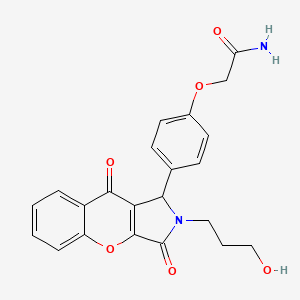 2-{4-[2-(3-hydroxypropyl)-3,9-dioxo-1,2,3,9-tetrahydrochromeno[2,3-c]pyrrol-1-yl]phenoxy}acetamide