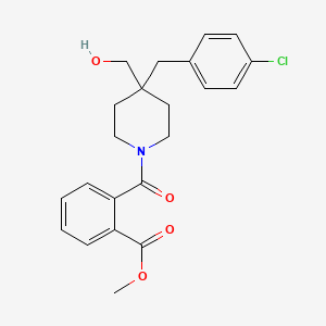 molecular formula C22H24ClNO4 B4157378 methyl 2-{[4-(4-chlorobenzyl)-4-(hydroxymethyl)-1-piperidinyl]carbonyl}benzoate 