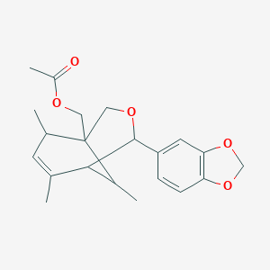 molecular formula C21H26O5 B415738 [4-(1,3-Benzodioxol-5-yl)-6,8,9-trimethyl-3-oxabicyclo[3.3.1]non-6-en-1-yl]methyl acetate 