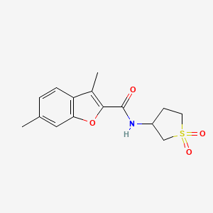 molecular formula C15H17NO4S B4157384 N-(1,1-dioxidotetrahydrothiophen-3-yl)-3,6-dimethyl-1-benzofuran-2-carboxamide 