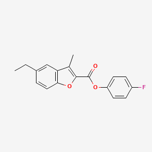 molecular formula C18H15FO3 B4157388 4-fluorophenyl 5-ethyl-3-methyl-1-benzofuran-2-carboxylate 