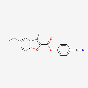 molecular formula C19H15NO3 B4157393 4-cyanophenyl 5-ethyl-3-methyl-1-benzofuran-2-carboxylate 