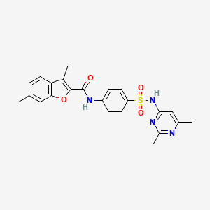 molecular formula C23H22N4O4S B4157421 N-{4-[(2,6-dimethylpyrimidin-4-yl)sulfamoyl]phenyl}-3,6-dimethyl-1-benzofuran-2-carboxamide 