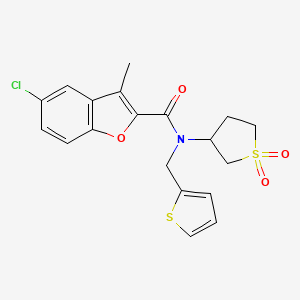 5-chloro-N-(1,1-dioxidotetrahydrothiophen-3-yl)-3-methyl-N-(thiophen-2-ylmethyl)-1-benzofuran-2-carboxamide