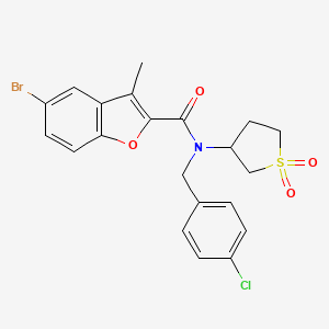 molecular formula C21H19BrClNO4S B4157468 5-bromo-N-(4-chlorobenzyl)-N-(1,1-dioxidotetrahydrothiophen-3-yl)-3-methyl-1-benzofuran-2-carboxamide 