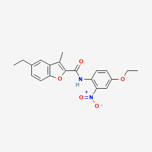 molecular formula C20H20N2O5 B4157474 N-(4-ethoxy-2-nitrophenyl)-5-ethyl-3-methyl-1-benzofuran-2-carboxamide 