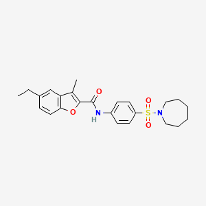 N-[4-(azepan-1-ylsulfonyl)phenyl]-5-ethyl-3-methyl-1-benzofuran-2-carboxamide