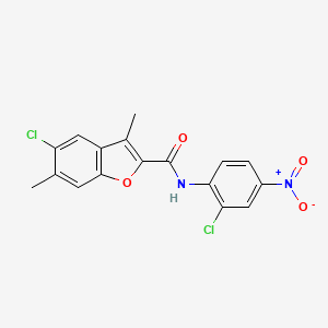 molecular formula C17H12Cl2N2O4 B4157491 5-chloro-N-(2-chloro-4-nitrophenyl)-3,6-dimethyl-1-benzofuran-2-carboxamide 