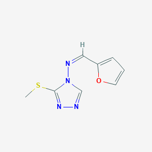 molecular formula C8H8N4OS B415750 N-(2-furylmethylene)-N-[3-(methylsulfanyl)-4H-1,2,4-triazol-4-yl]amine 