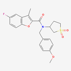 molecular formula C22H22FNO5S B4157503 N-(1,1-dioxidotetrahydrothiophen-3-yl)-5-fluoro-N-(4-methoxybenzyl)-3-methyl-1-benzofuran-2-carboxamide 