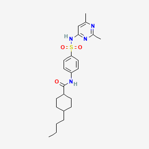 molecular formula C23H32N4O3S B4157514 4-butyl-N-{4-[(2,6-dimethylpyrimidin-4-yl)sulfamoyl]phenyl}cyclohexanecarboxamide 