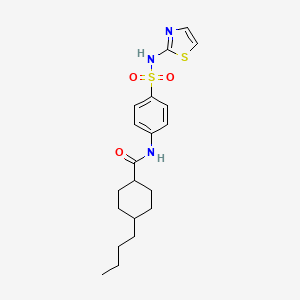 4-butyl-N-[4-(1,3-thiazol-2-ylsulfamoyl)phenyl]cyclohexanecarboxamide