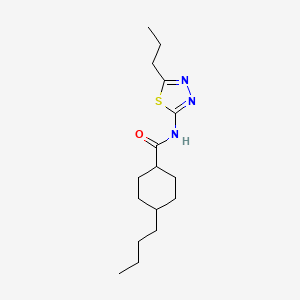 molecular formula C16H27N3OS B4157521 4-butyl-N-(5-propyl-1,3,4-thiadiazol-2-yl)cyclohexane-1-carboxamide 