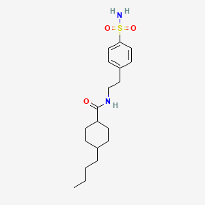 4-butyl-N-[2-(4-sulfamoylphenyl)ethyl]cyclohexane-1-carboxamide