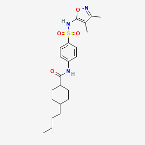 molecular formula C22H31N3O4S B4157529 4-butyl-N-{4-[(3,4-dimethyl-1,2-oxazol-5-yl)sulfamoyl]phenyl}cyclohexanecarboxamide 