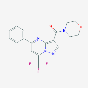 molecular formula C18H15F3N4O2 B415753 3-(4-Morpholinylcarbonyl)-5-phenyl-7-(trifluoromethyl)pyrazolo[1,5-a]pyrimidine 