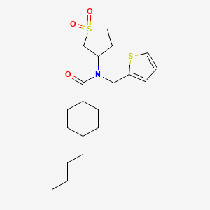 4-butyl-N-(1,1-dioxidotetrahydro-3-thienyl)-N-(2-thienylmethyl)cyclohexanecarboxamide