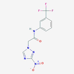 molecular formula C11H8F3N5O3 B415756 2-(3-Nitro-[1,2,4]triazol-1-yl)-N-(3-trifluoromethyl-phenyl)-acetamide 