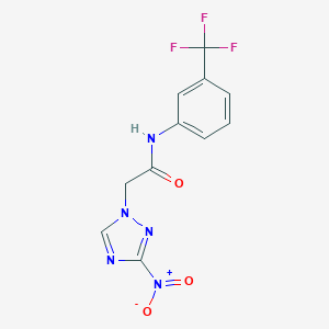 molecular formula C11H8F3N5O3 B415756 2-(3-nitro-1H-1,2,4-triazol-1-yl)-N-[3-(trifluoromethyl)phenyl]acetamide 