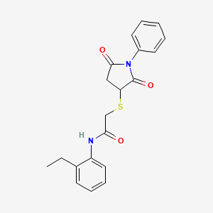 2-(2,5-dioxo-1-phenylpyrrolidin-3-yl)sulfanyl-N-(2-ethylphenyl)acetamide