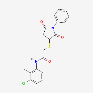 N-(3-chloro-2-methylphenyl)-2-(2,5-dioxo-1-phenylpyrrolidin-3-yl)sulfanylacetamide