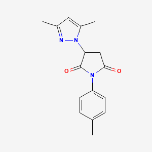 molecular formula C16H17N3O2 B4157604 3-(3,5-Dimethylpyrazolyl)-1-(4-methylphenyl)azolidine-2,5-dione 