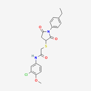 N-(3-chloro-4-methoxyphenyl)-2-[1-(4-ethylphenyl)-2,5-dioxopyrrolidin-3-yl]sulfanylacetamide