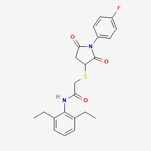 N-(2,6-diethylphenyl)-2-[1-(4-fluorophenyl)-2,5-dioxopyrrolidin-3-yl]sulfanylacetamide