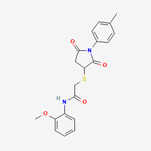 N-(2-methoxyphenyl)-2-[1-(4-methylphenyl)-2,5-dioxopyrrolidin-3-yl]sulfanylacetamide