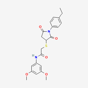 N-(3,5-dimethoxyphenyl)-2-[1-(4-ethylphenyl)-2,5-dioxopyrrolidin-3-yl]sulfanylacetamide