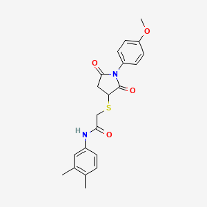 N-(3,4-dimethylphenyl)-2-[1-(4-methoxyphenyl)-2,5-dioxopyrrolidin-3-yl]sulfanylacetamide