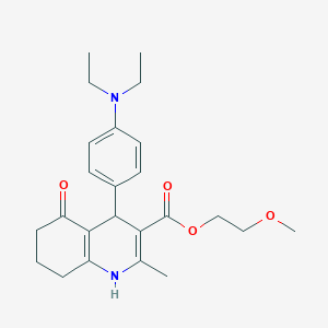 molecular formula C24H32N2O4 B415768 2-Methoxyethyl 4-[4-(diethylamino)phenyl]-2-methyl-5-oxo-1,4,5,6,7,8-hexahydroquinoline-3-carboxylate 