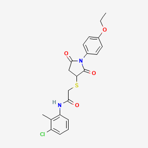 N-(3-chloro-2-methylphenyl)-2-[1-(4-ethoxyphenyl)-2,5-dioxopyrrolidin-3-yl]sulfanylacetamide