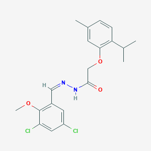 molecular formula C20H22Cl2N2O3 B415769 N'-(3,5-dichloro-2-methoxybenzylidene)-2-(2-isopropyl-5-methylphenoxy)acetohydrazide 