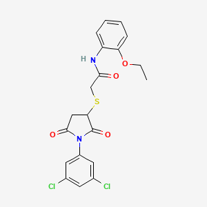 molecular formula C20H18Cl2N2O4S B4157696 2-[1-(3,5-dichlorophenyl)-2,5-dioxopyrrolidin-3-yl]sulfanyl-N-(2-ethoxyphenyl)acetamide 