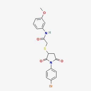 molecular formula C19H17BrN2O4S B4157737 2-[1-(4-bromophenyl)-2,5-dioxopyrrolidin-3-yl]sulfanyl-N-(3-methoxyphenyl)acetamide 