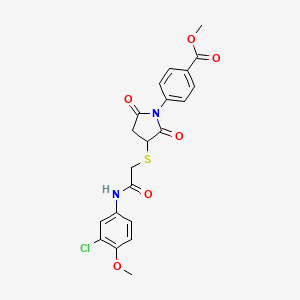 molecular formula C21H19ClN2O6S B4157744 Methyl 4-[3-[2-(3-chloro-4-methoxyanilino)-2-oxoethyl]sulfanyl-2,5-dioxopyrrolidin-1-yl]benzoate 