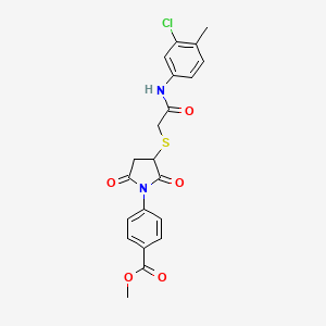 molecular formula C21H19ClN2O5S B4157750 Methyl 4-[3-[2-(3-chloro-4-methylanilino)-2-oxoethyl]sulfanyl-2,5-dioxopyrrolidin-1-yl]benzoate 