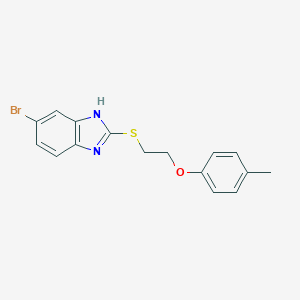 molecular formula C16H15BrN2OS B415777 6-Bromo-2-(2-p-tolyloxy-ethylsulfanyl)-1H-benzoimidazole 