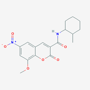 molecular formula C18H20N2O6 B4157773 8-methoxy-N-(2-methylcyclohexyl)-6-nitro-2-oxo-2H-chromene-3-carboxamide 