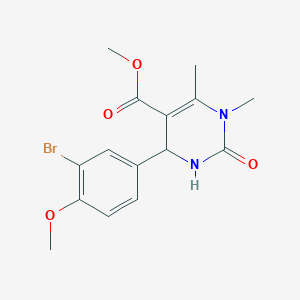 molecular formula C15H17BrN2O4 B415779 Methyl 4-(3-bromo-4-methoxyphenyl)-1,6-dimethyl-2-oxo-1,2,3,4-tetrahydropyrimidine-5-carboxylate 