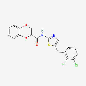 molecular formula C19H14Cl2N2O3S B4157792 N-[5-(2,3-dichlorobenzyl)-1,3-thiazol-2-yl]-2,3-dihydro-1,4-benzodioxine-2-carboxamide 